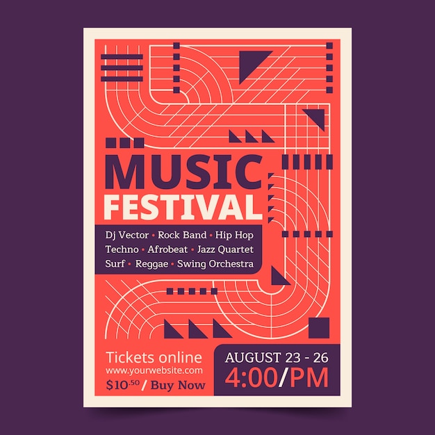 Vektor flache design-plakatvorlage für musikveranstaltungen