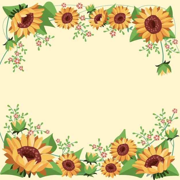 Flache design-sonnenblumengrenze