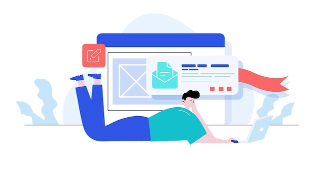 Flache Design-Vektorillustrationskonzepte für die Entwicklung und Programmierung von Web- und mobilen Anwendungen