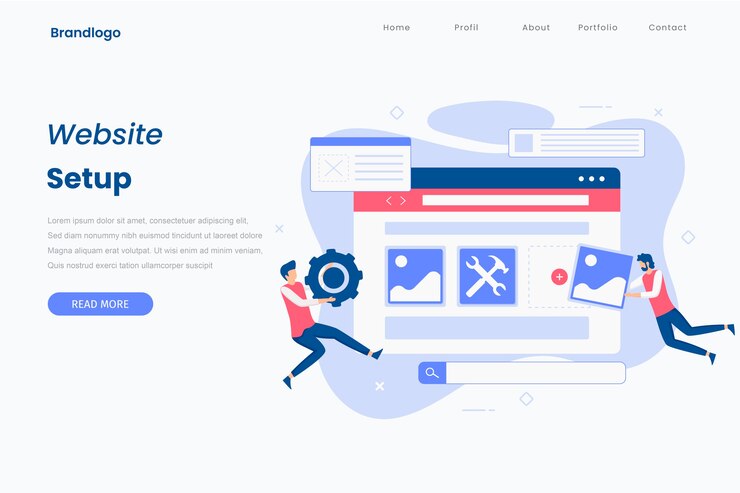 Vektor flache design-website-setup-illustrations-landingpage.