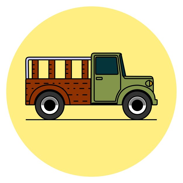 flache designillustration des lkw