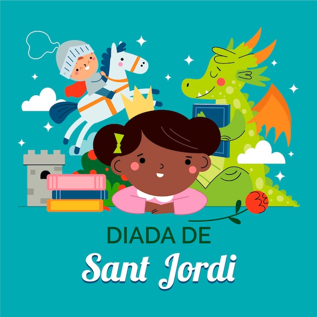 Flache diada de sant jordan illustration