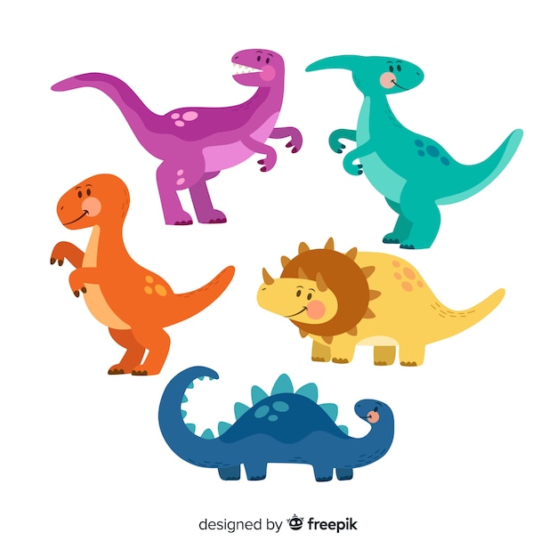 Flache Dinosauriersammlung