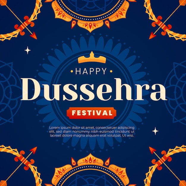 Flache dussehra festivalillustration