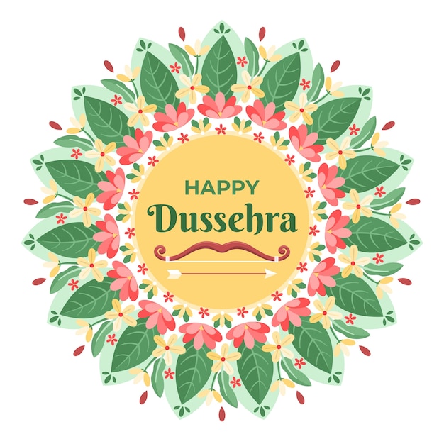 Vektor flache dussehra-illustration