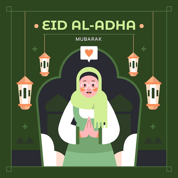 Vektor flache eid al-adha illustration