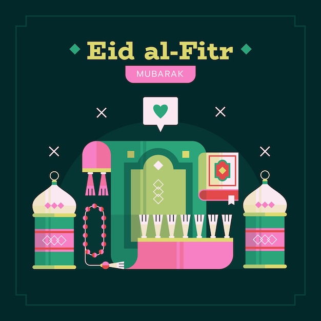 Vektor flache eid al-fitr illustration