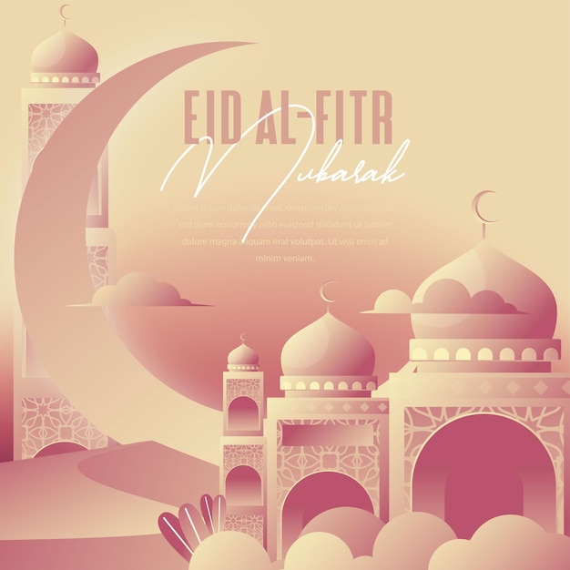 Flache eid alfitr-illustration