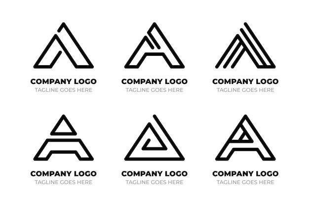 Flache eine logo-vorlagensammlung