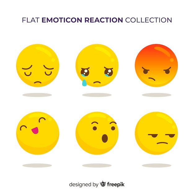 Flache emoticon-reaktion-sammlung