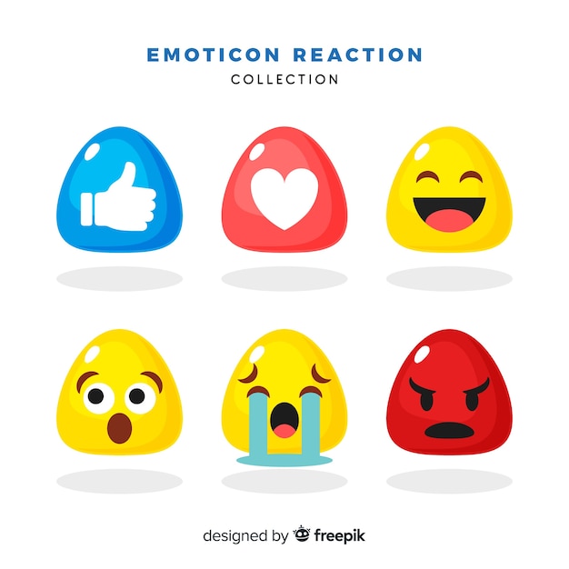 Flache emoticon-reaktionssammlung