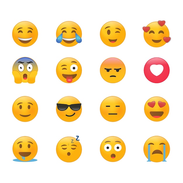 Flache emoticon-reaktionssammlung