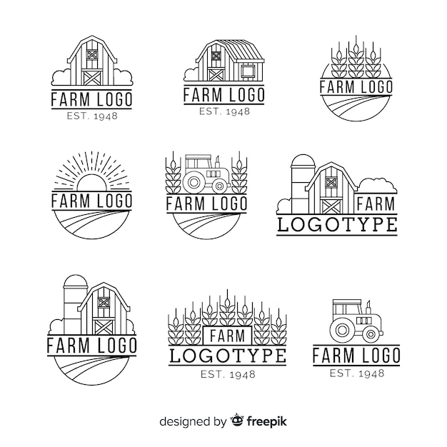 Flache farm-logo-auflistung