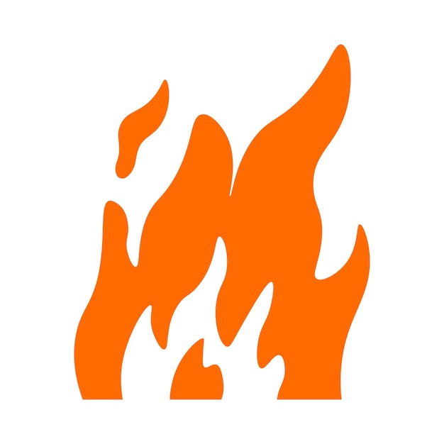 Flache feuerillustration vollfarbiges symbol