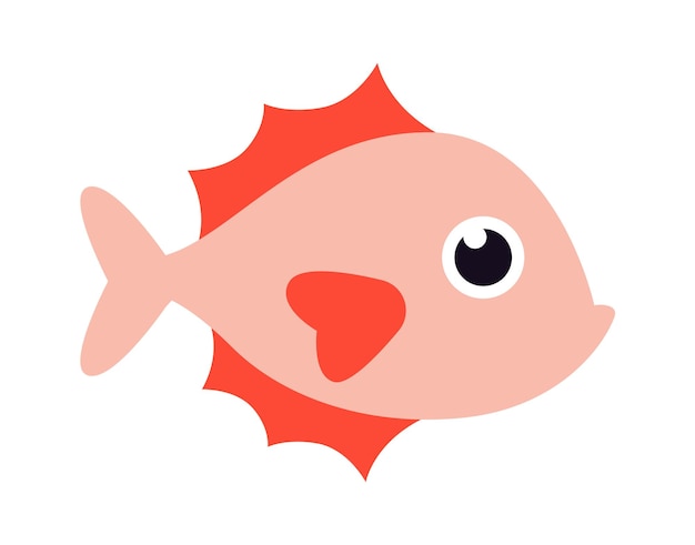 Flache Fischikone Meerestier im Aquarium