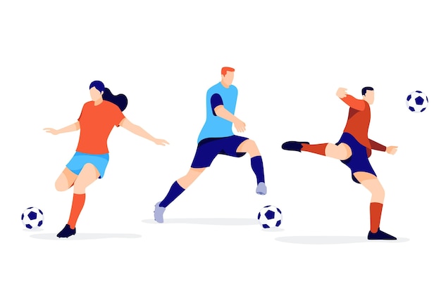 Flache Fußballspielerillustration