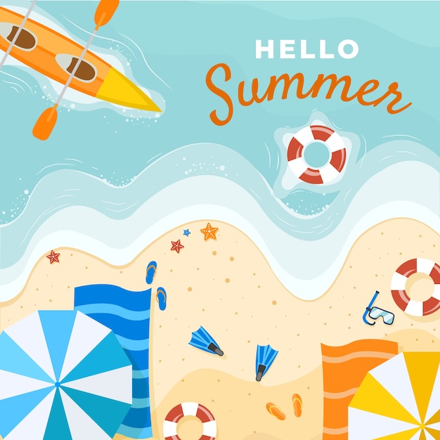 Flache hallo sommer illustration