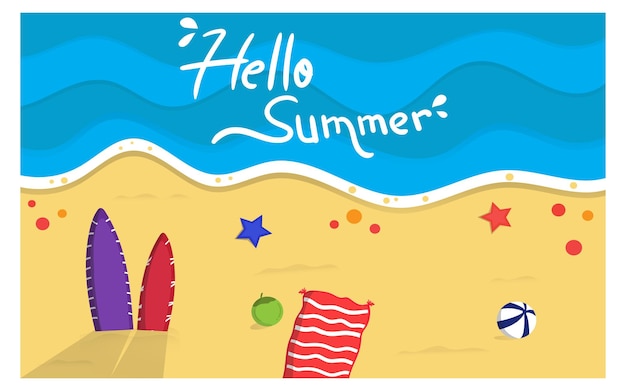 Flache hallo sommerzeit illustration hintergrund sommerzeit