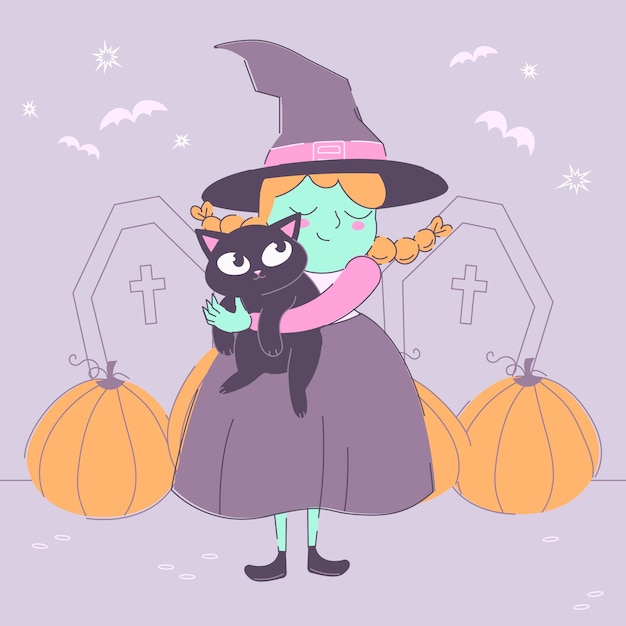 Vektor flache halloween-illustration