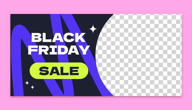 Vektor flache horizontale bannervorlage für black friday-verkäufe