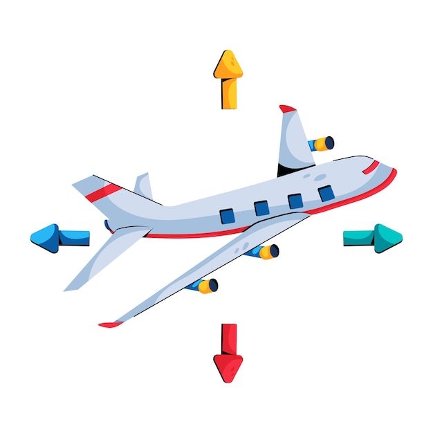 Vektor flache ikone der flugzeugbewegung