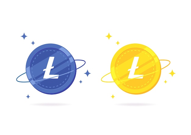 Flache Ikone der Litecoin LTC-Münze lokalisiert auf weißem Hintergrund