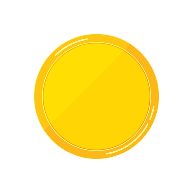 Flache Ikone des goldenen Münzenvektors lokalisiert auf weißem Hintergrund.