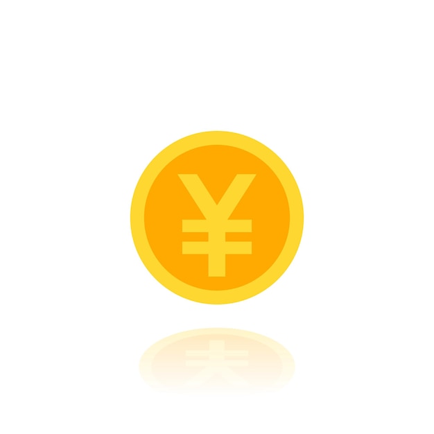 Flache ikone des yen-münzenvektors