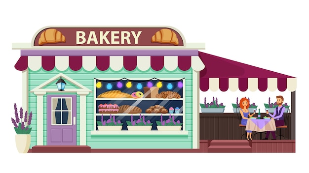 Flache Illustration der Bäckerei.