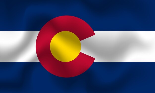 Vektor flache illustration der flagge des bundesstaates colorado