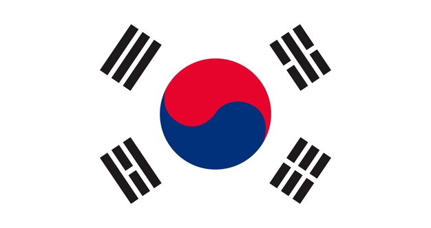 Vektor flache illustration der südkoreanischen nationalflagge