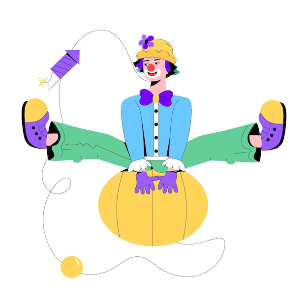 Flache illustration des clownballs