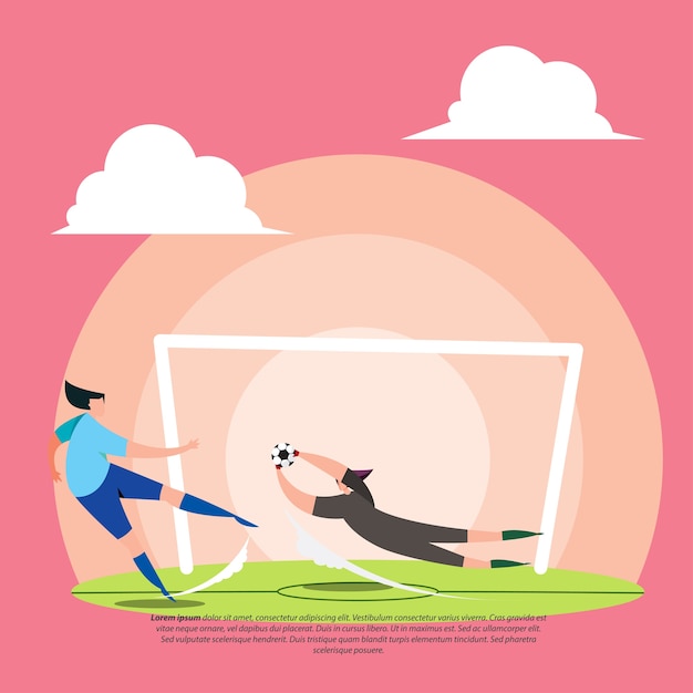 Flache illustration des fußballspielers