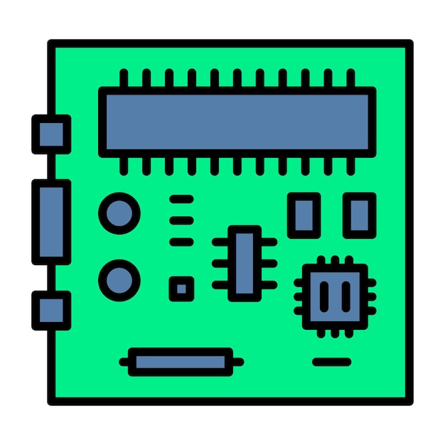 Flache illustration des motherboards