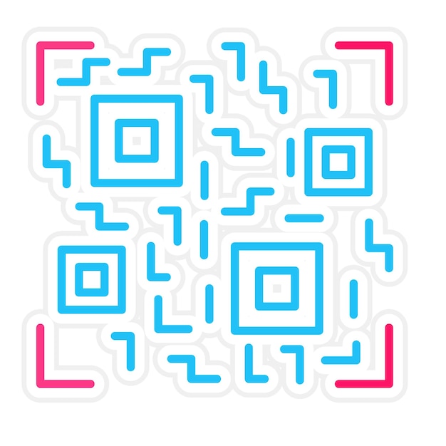 Flache Illustration des QR-Codes