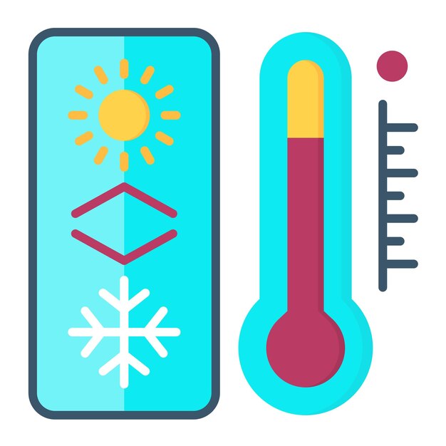 Vektor flache illustration des thermostats