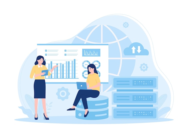 Flache Illustration des Webhosting-Trendkonzepts