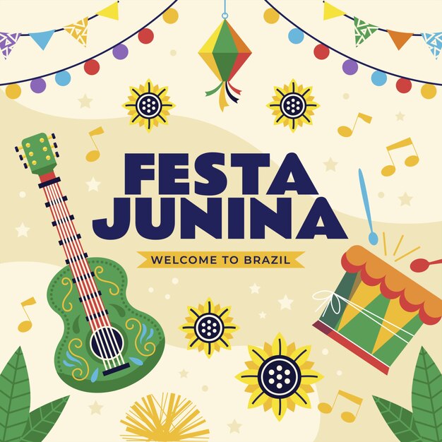 Flache Illustration für brasilianische festas juninas Feiern