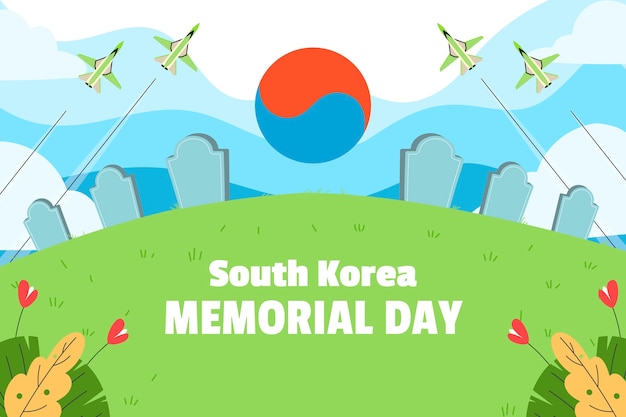 Vektor flache illustration für das gedenken an den koreanischen gedenktag