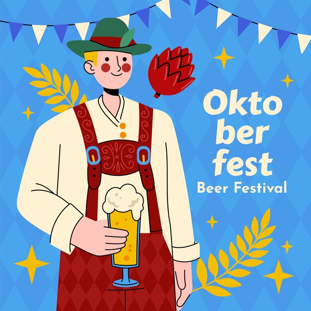 Vektor flache illustration für das oktoberfest