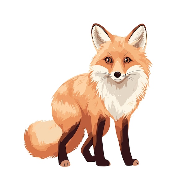 flache Illustration für den Herbst Aquarellfuchs Cartoon-Tier