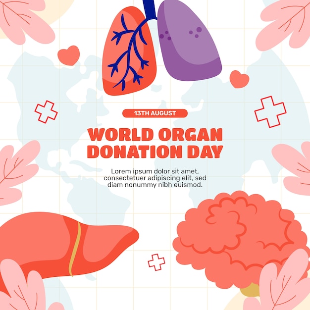 Vektor flache illustration für den weltorganspendetag