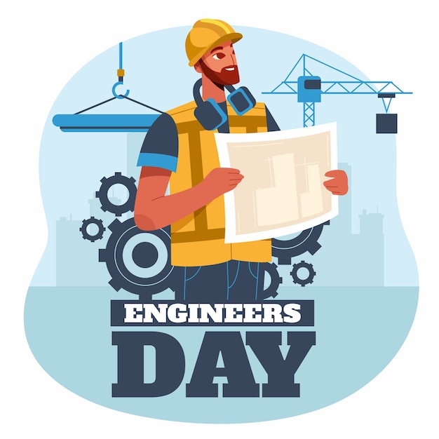 Flache Illustration für die Feier des Ingenieurentages