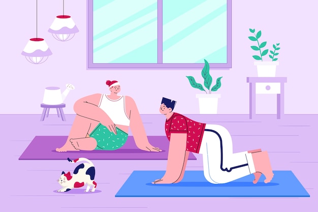 Vektor flache illustration für die feier des internationalen yoga-tages