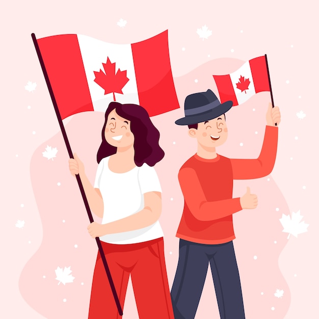 Flache illustration für die feier des kanada-tages