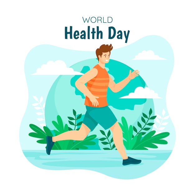 Flache Illustration für die Feier des Weltgesundheitstages