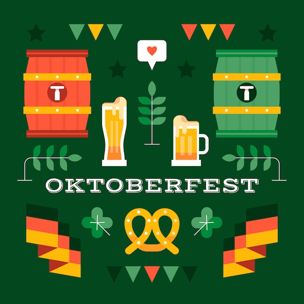 Vektor flache illustration für die oktoberfestfeier