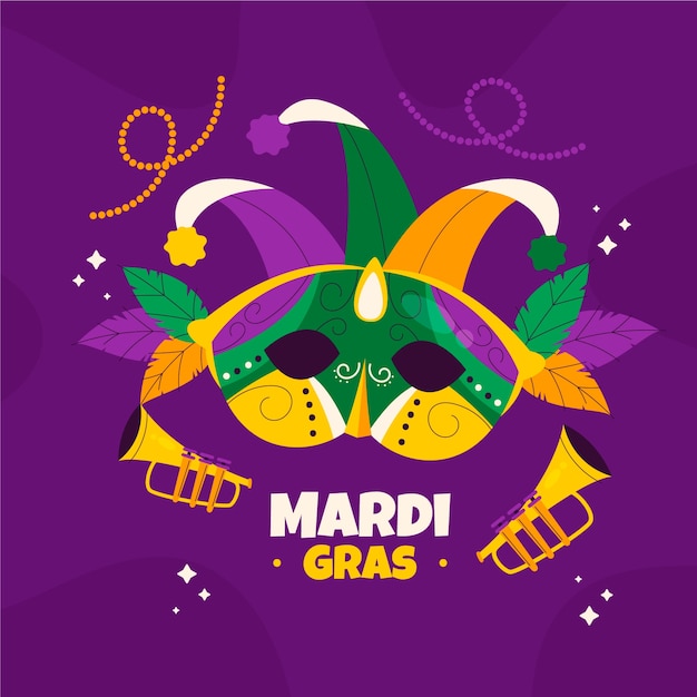 Vektor flache illustration für mardi gras festival