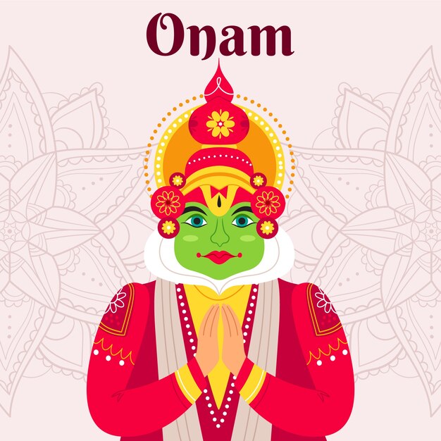 Flache Illustration für Onam-Feier