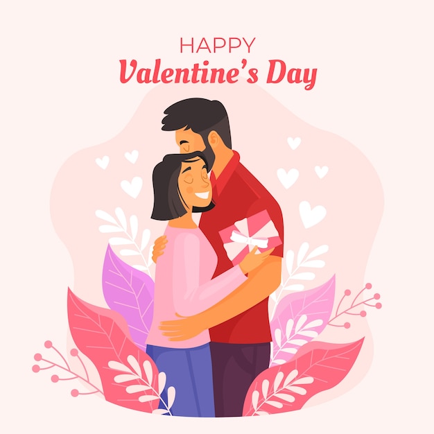 Flache Illustration für Valentinstagsfeier